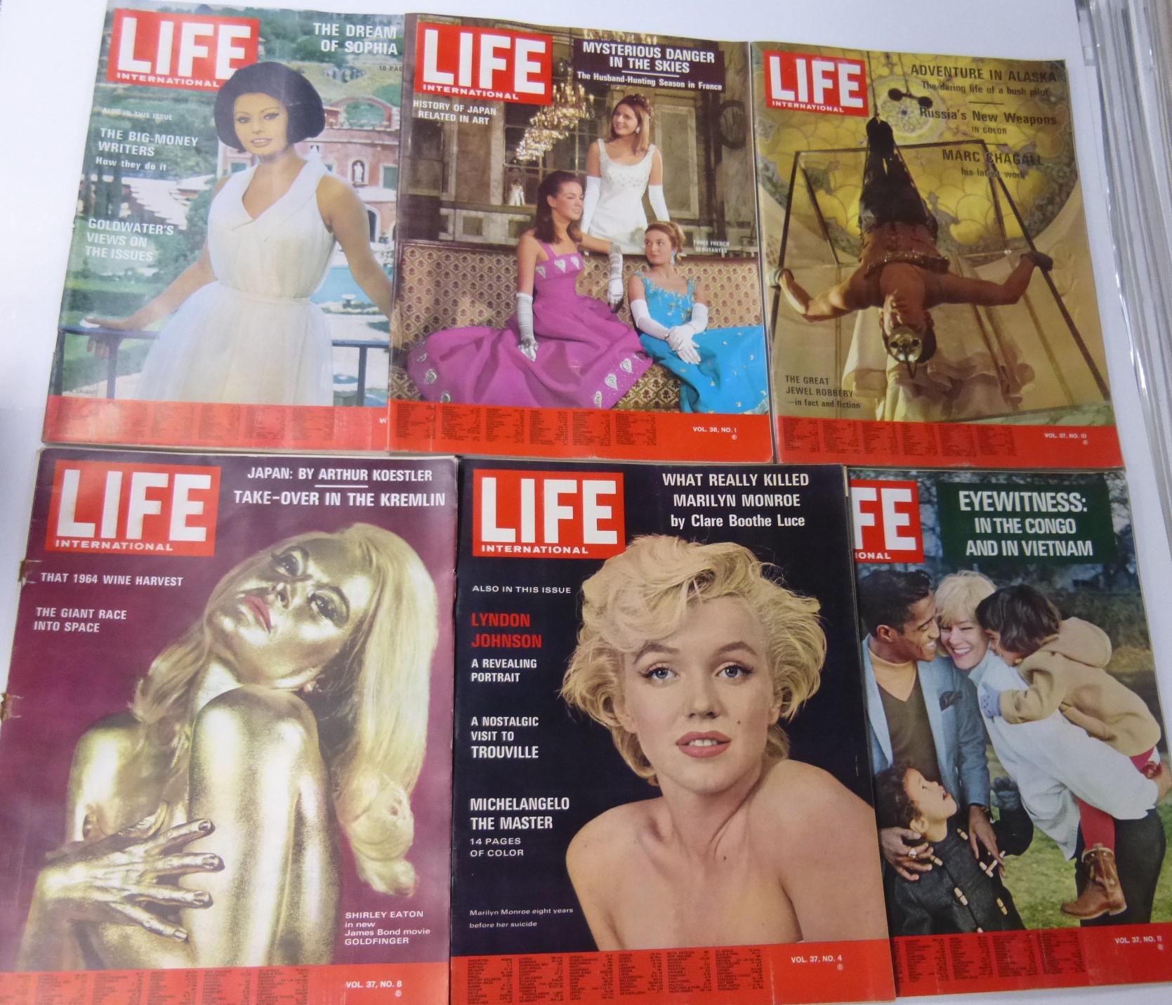 ◇まとめて6冊・ビンテージ雑誌＜LIFE・ライフ＞1950・1960年代□キング牧師、エリザベステイラー表紙など・洋書/広告/ポスター - 雑誌